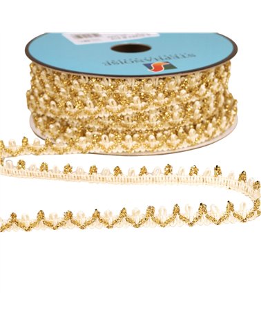 Galon Bouclettes Métalliques 10mm ecru au mètre