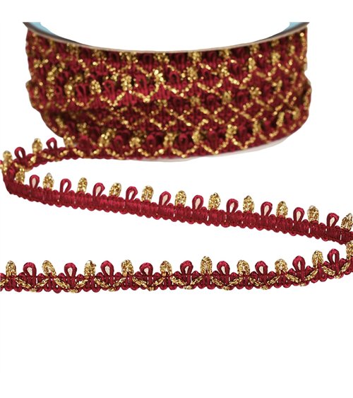 Galon Bouclettes Métalliques 10mm rouge au mètre