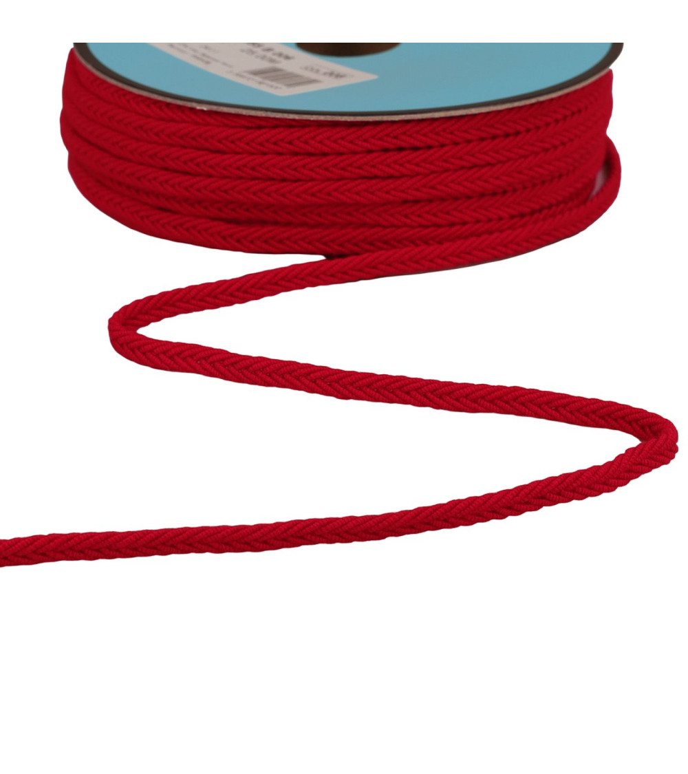 Trenza en espiga 6mm roja por metro
