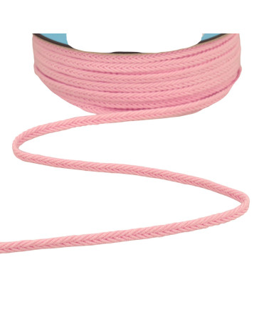 Trenza en espiga 6mm rosa por metro