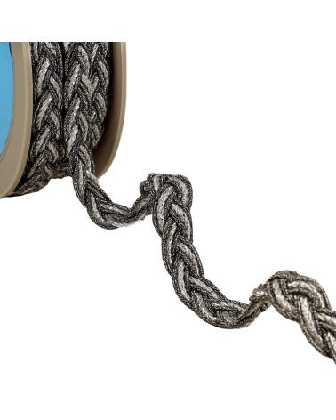 Metallic braid braid 3 strands 15mm silver per meter