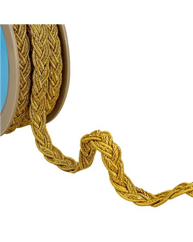 Galon Tresse Métallique 3 Brins 15mm or au mètre