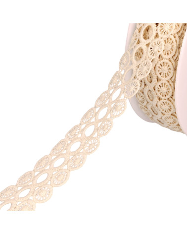 Cerchi Guipure 3 file 40 mm ecru al metro