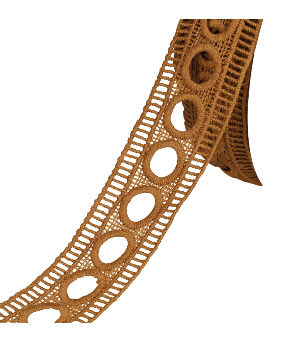 Guipure Pass Ribbons 45mm beige per meter