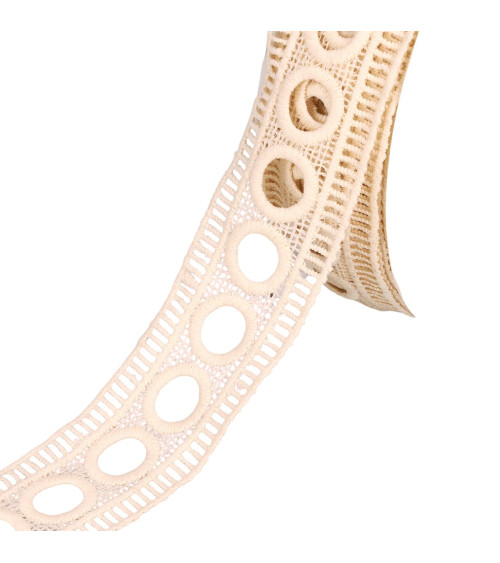Guipure-Passe-Bänder, 45 mm, Ecru, pro Meter