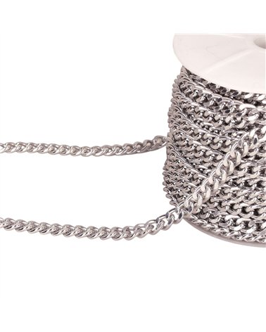 Chaîne Aluminium 7mm argent au mètre
