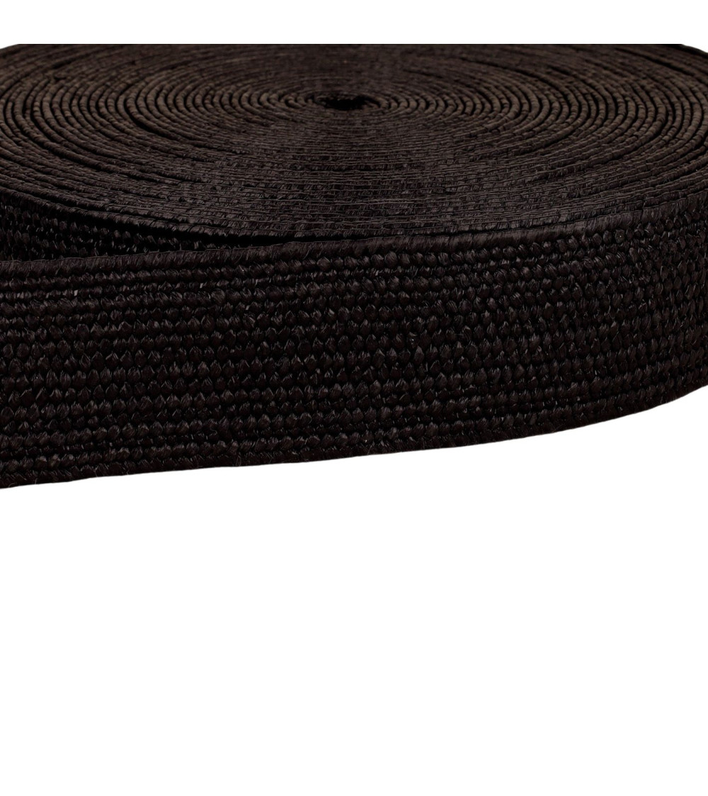 Black stretch natural look webbing per meter