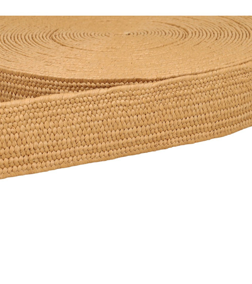 Cinta elástica beige de aspecto natural por metro