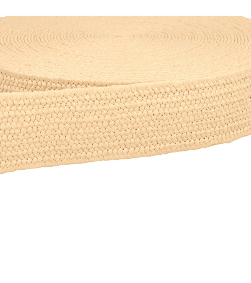 Ecru stretchable natural look webbing per meter