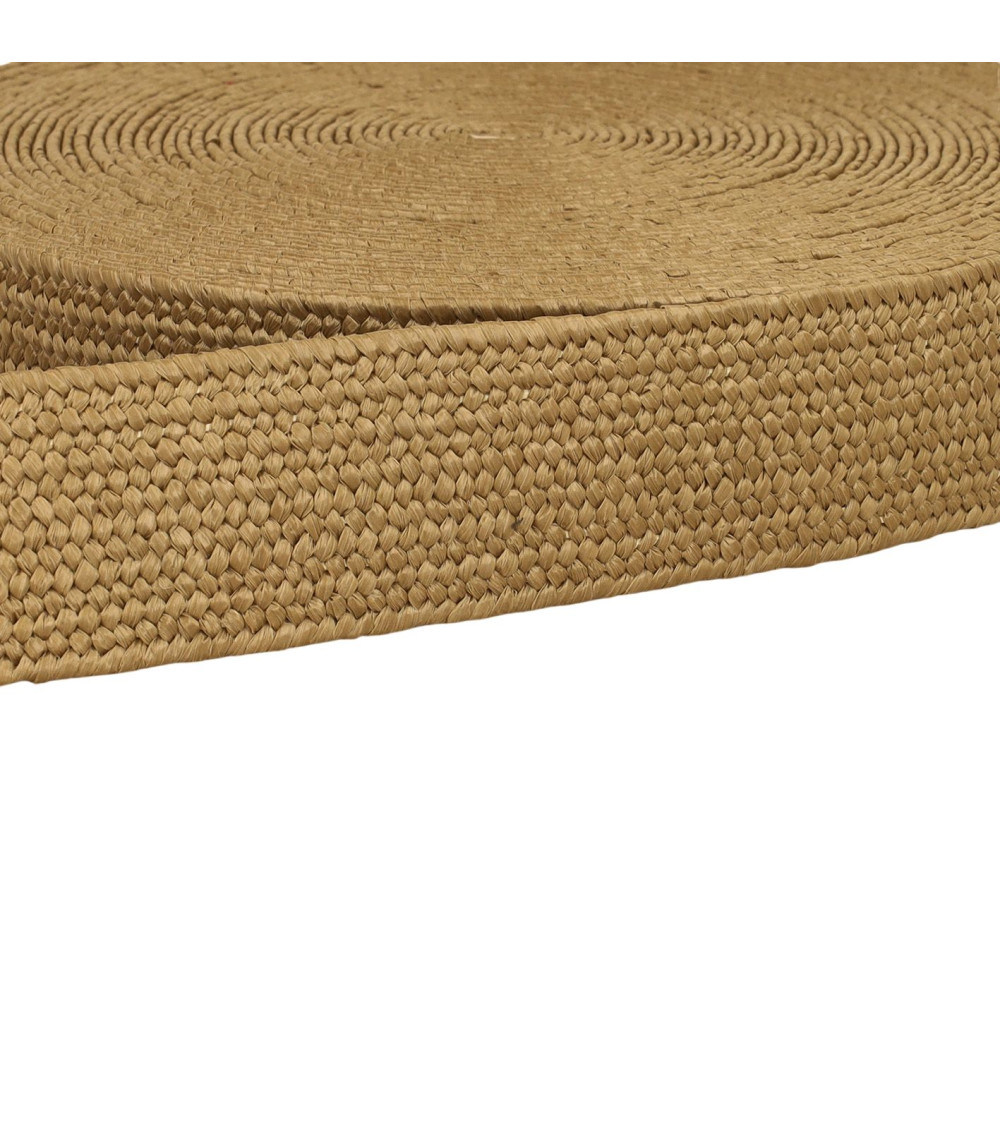 Brown stretch natural look webbing per meter