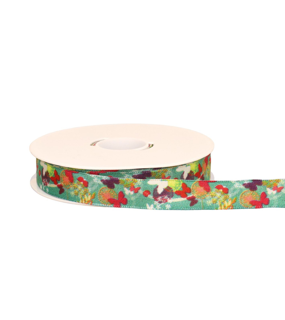 Blue butterfly brass ribbon by the meter