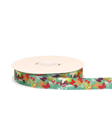 Blue butterfly brass ribbon by the meter