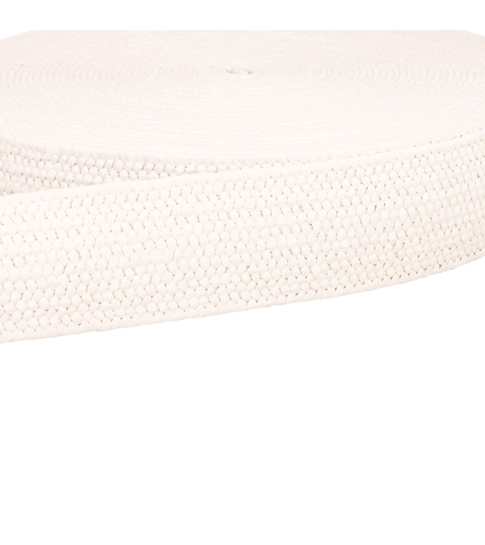 Reel of 15m white stretch natural look webbing