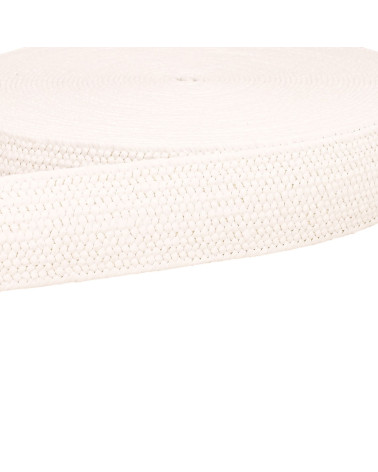 Bobina de cincha elástica blanca de aspecto natural de 15 m.
