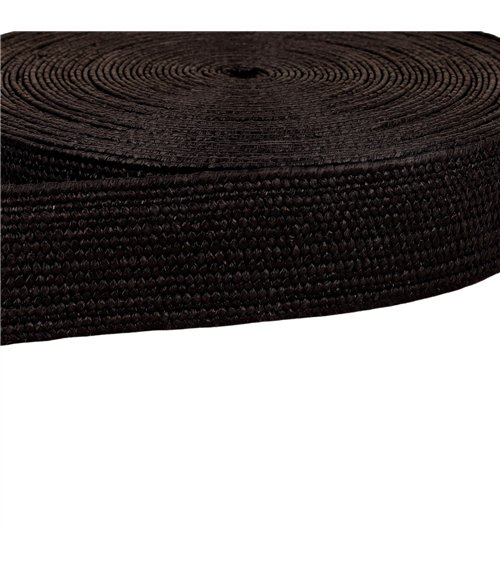 Bobine 15m sangle aspect naturel extensible noir