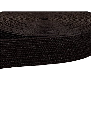 Bobine 15m sangle aspect naturel extensible noir