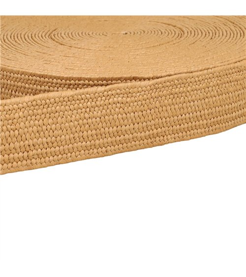 Bobine 15m sangle aspect naturel extensible beige