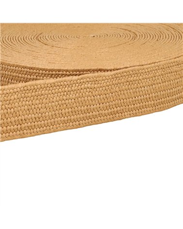 Bobine 15m sangle aspect naturel extensible beige