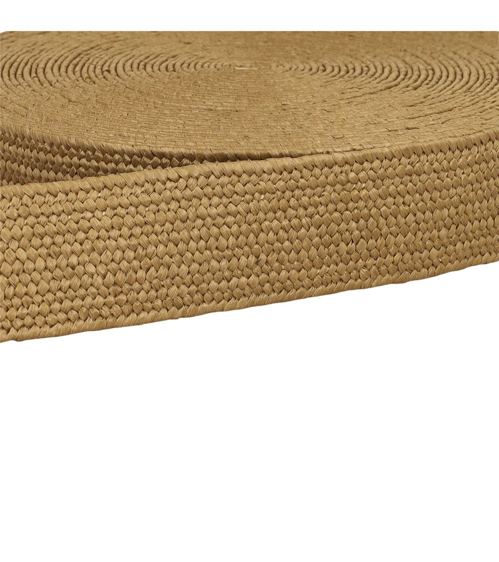 Bobine 15m sangle aspect naturel extensible marron