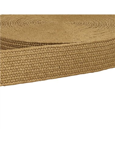 Bobine 15m sangle aspect naturel extensible marron
