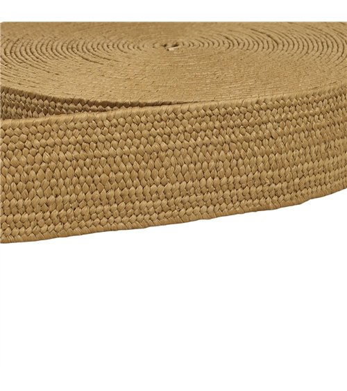 Bobine 15m sangle aspect naturel extensible marron