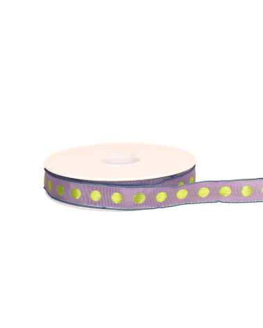 Bobina da 20 m di nastro a pois viola placcato in ottone