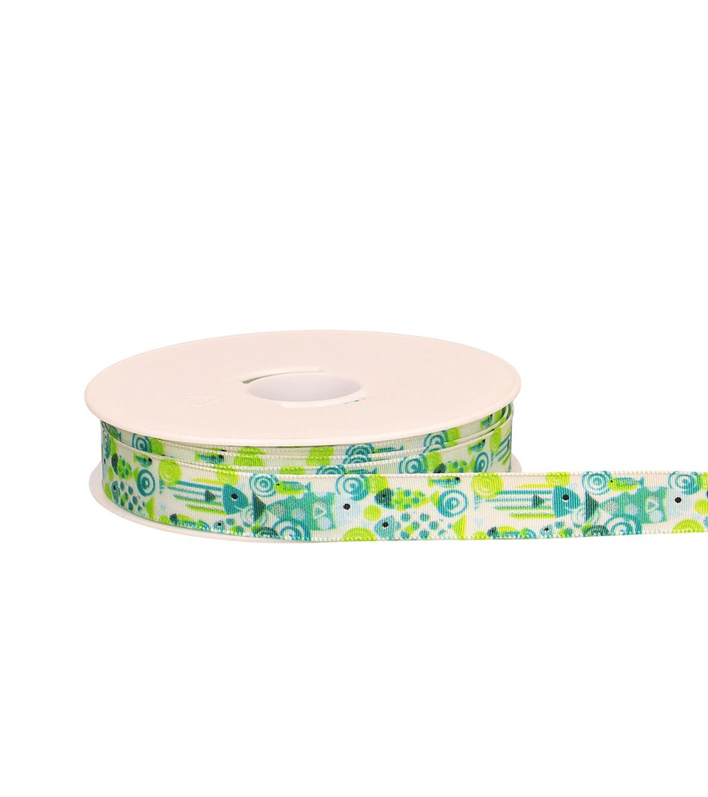 Bobine 20m ruban laitonné poisson vert