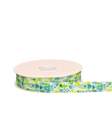 Bobine 20m ruban laitonné poisson vert