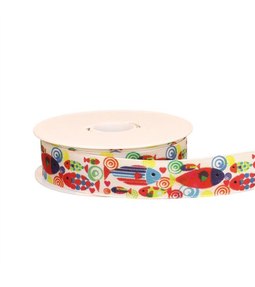 Bobine 20m ruban laitonné poisson blanc