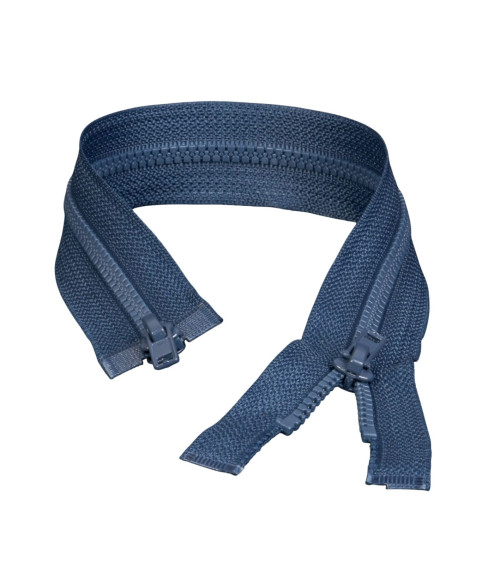 Dark navy separable mouth-to-mouth injected zipper