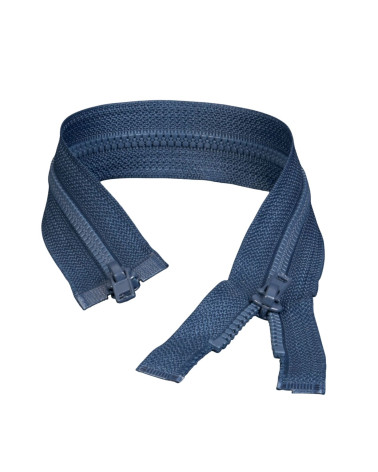 Dark navy separable mouth-to-mouth injected zipper