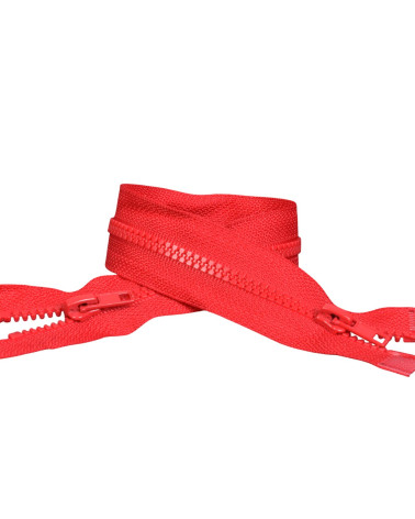 Red separable mouth-to-mouth injected zipper