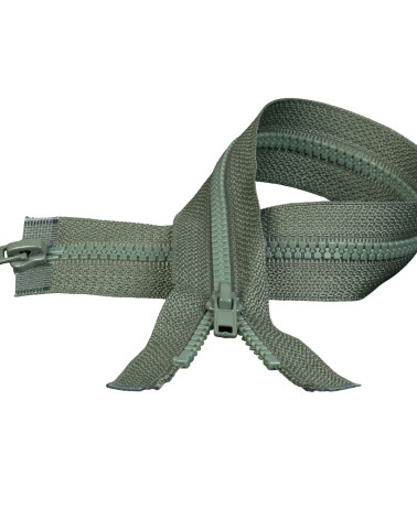 Khaki green separable mouth-to-mouth injected zipper