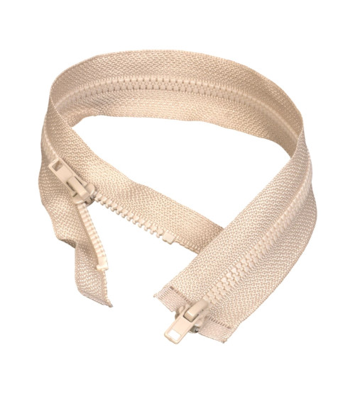 Antelope beige separable mouth-to-mouth injected zipper