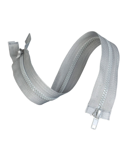 Ash gray separable mouth-to-mouth injected zipper
