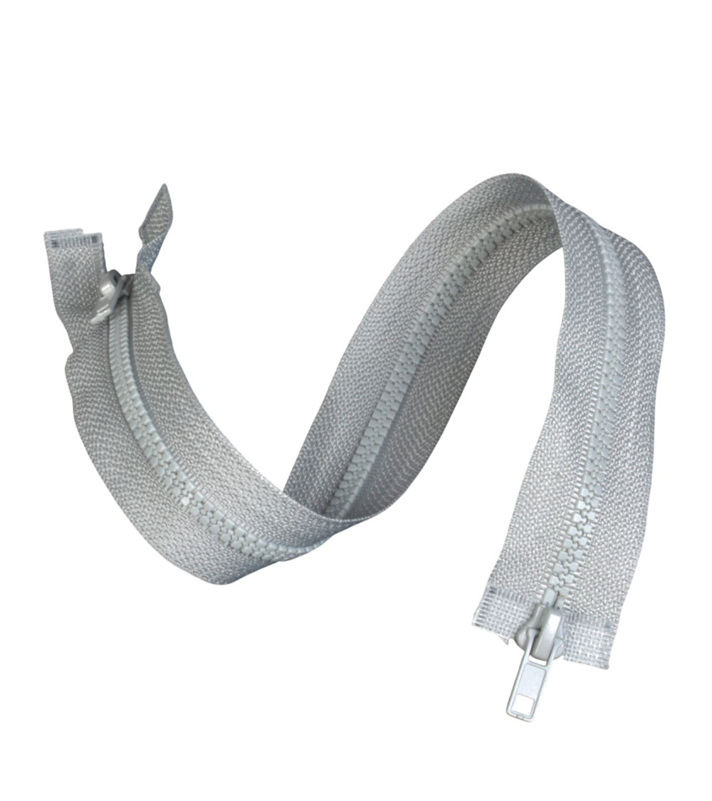 Ash gray separable mouth-to-mouth injected zipper