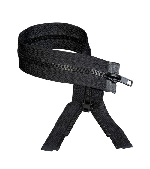 Black separable mouth-to-mouth injected zipper