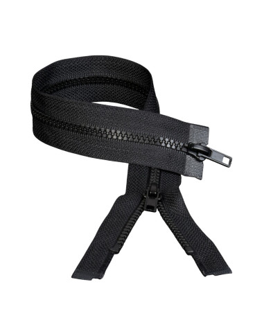 Black separable mouth-to-mouth injected zipper