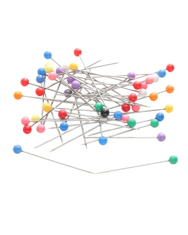 Box of 100 colored head pins 38mm multicolor