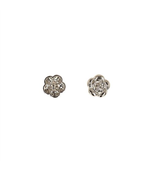 Bouton métal petite fleur 10 argent
