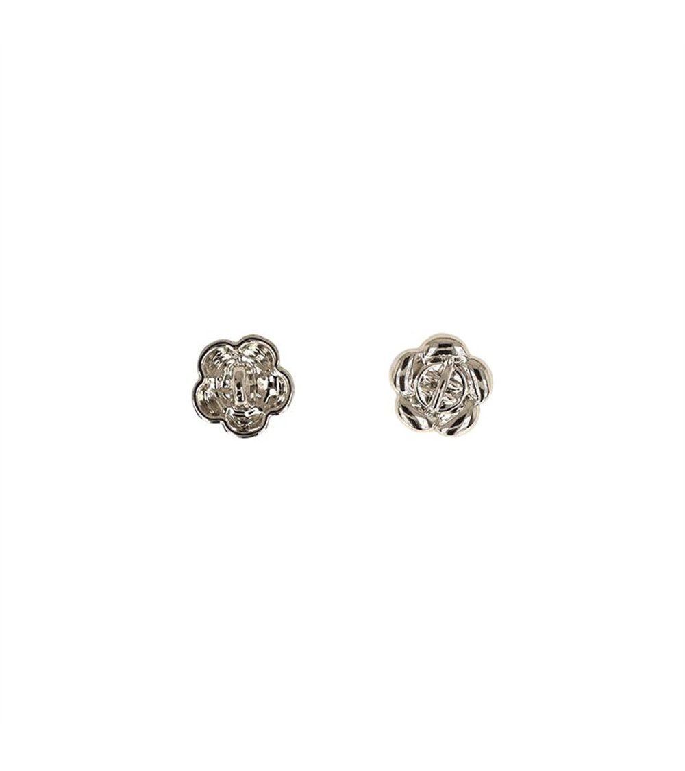 Bouton métal petite fleur 10 argent