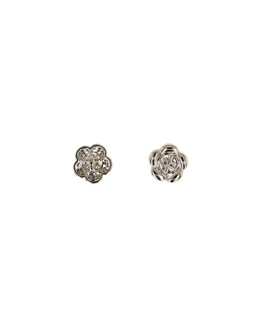 Bouton métal petite fleur 10 argent