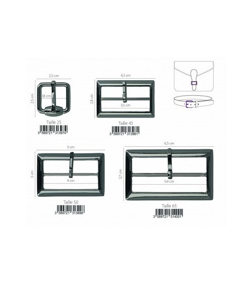 43mm belt buckle gunmetal color
