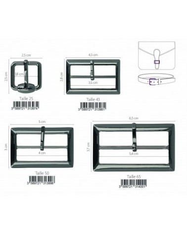 Gürtelschnalle 43mm grau