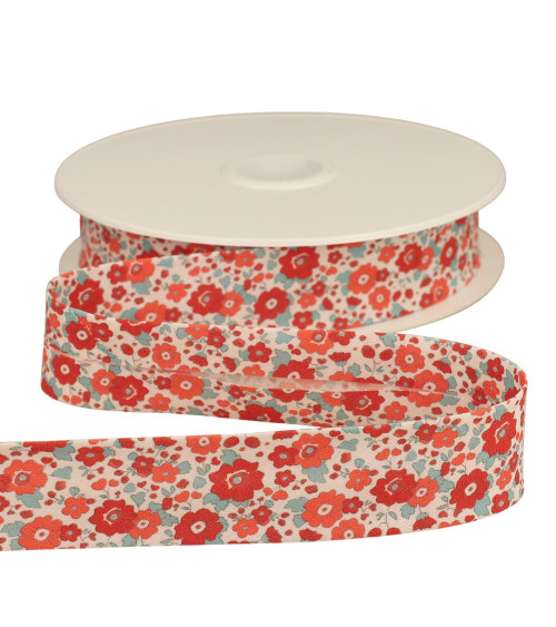 Bobina da 25 m fiore in sbieco da 25 mm rosso