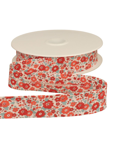 Bobina da 25 m fiore in sbieco da 25 mm rosso