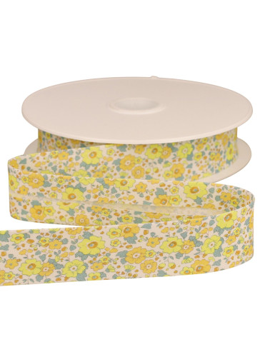 Bobina da 25 m di fiore in sbieco da 25 mm giallo limone