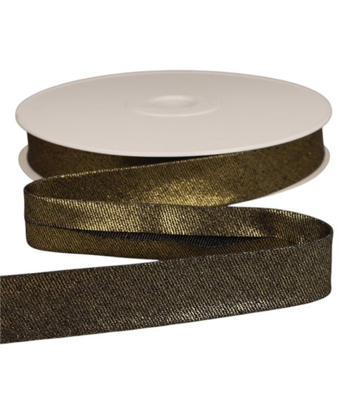 20m reel metallic denim bias tape 25mm black/silver