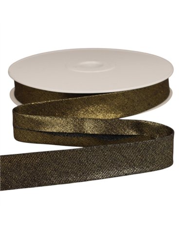 Bobina da 20 m di nastro in sbieco denim metallizzato da 25 mm nero/argento