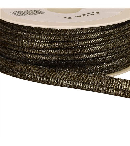 Bobine 20m passepoil dépassant jean metallisé 12mm noir/argent
